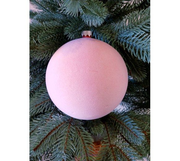 Новорічна куля "Оксамит" Ø130мм рожева